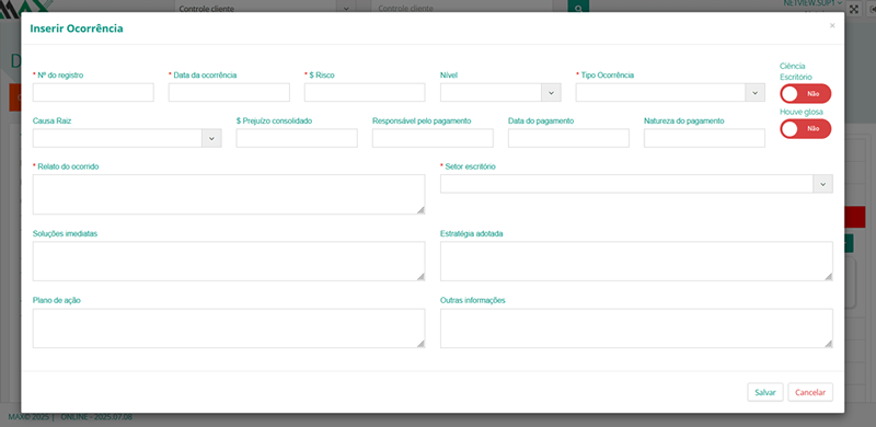 Gestão de Não Conformidades e Faturamento